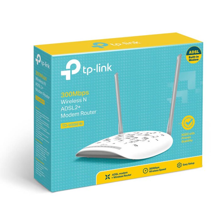 قیمت-روتر-ADSL2-Plus-بی-سیم-N300-تی-پی-لینک-مدل-TD-W8961N ارزان